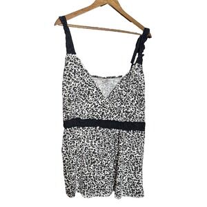 Avenue‎ Plus Size Lacey V Neck Tank Y2K Ruffle 26 28 Animal Print